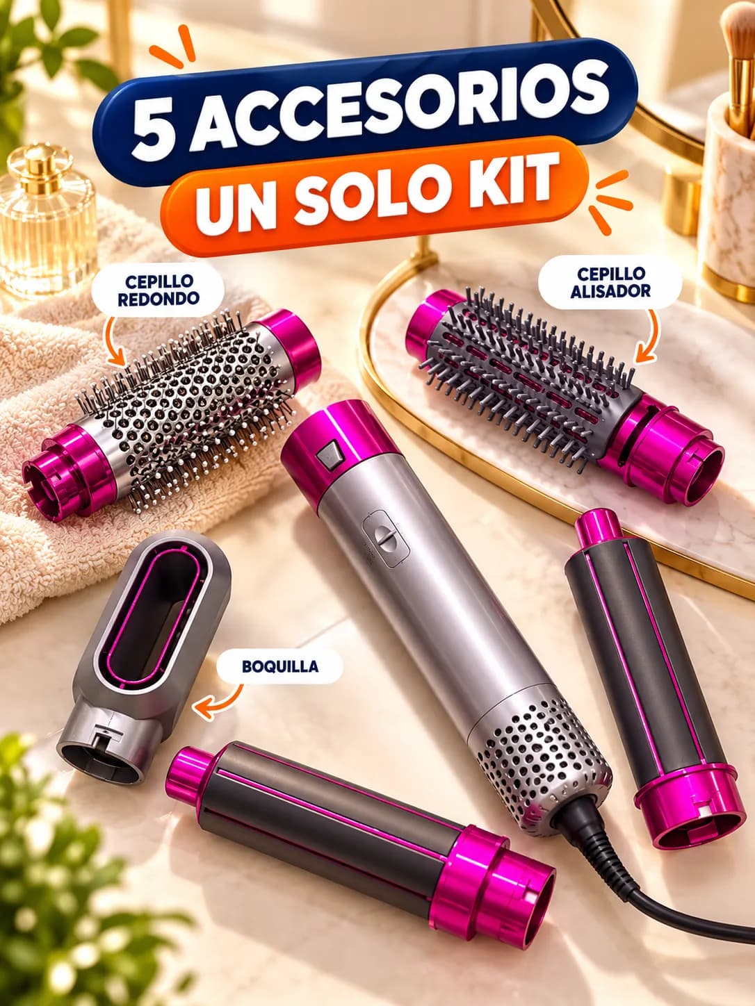 Accesorios que incluye el kit de cepillo 5 en 1