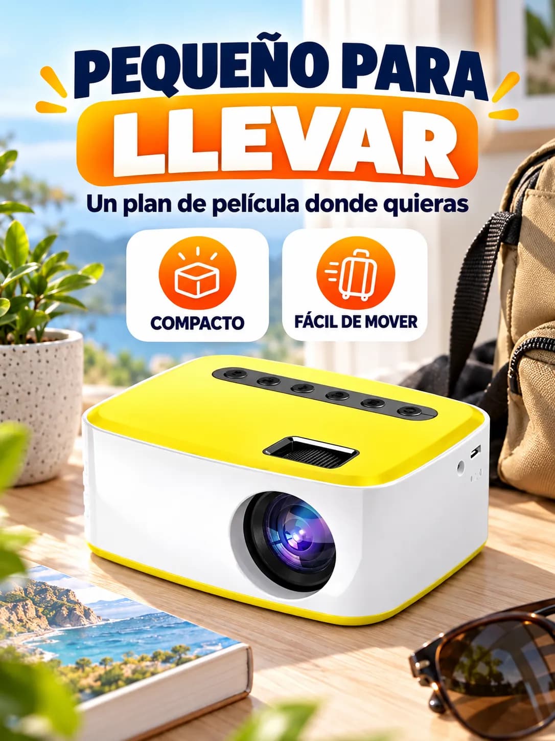 Diseño compacto del mini proyector portátil
