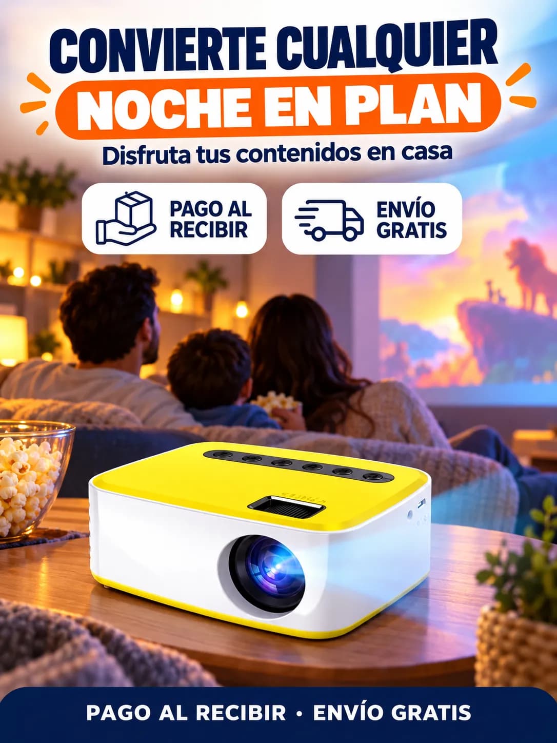 Mini proyector portátil con pago al recibir y envío gratis